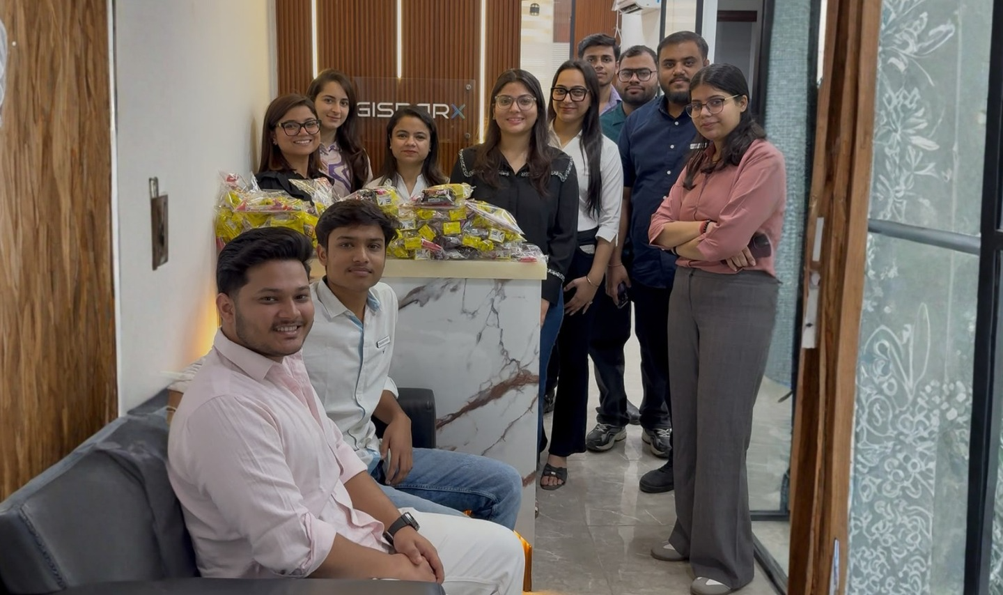 The DigiSparx team gathered at the studio reception