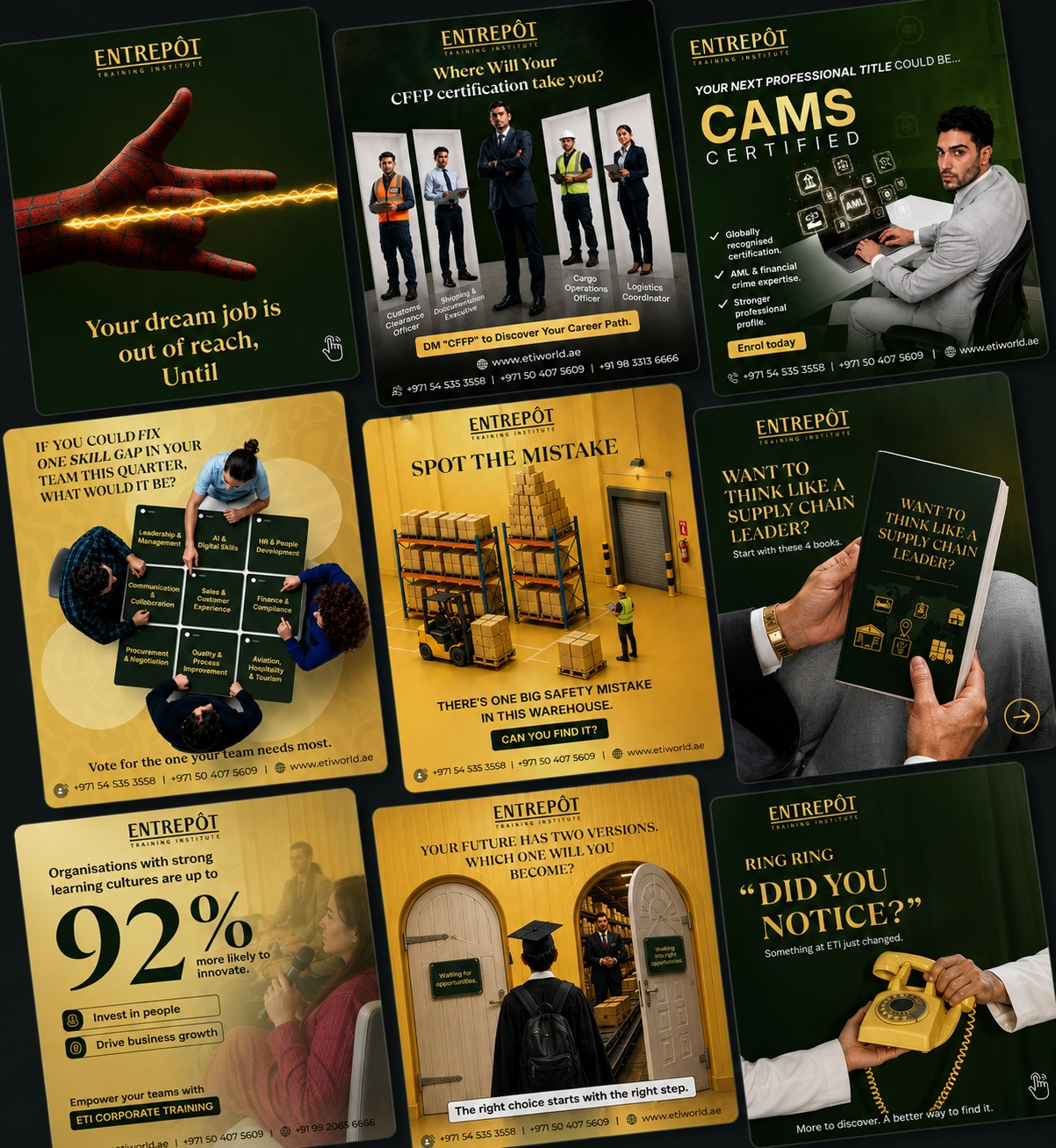 Entrepot Training Institute, Dubai campaign